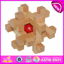 Jouet en bois de haute qualité de puzzle de renseignement d&#39;intelligence pour des enfants, jeu en bois de jouet de cerveau pour des enfants, jouet en bois de chance pour bébé W03b020